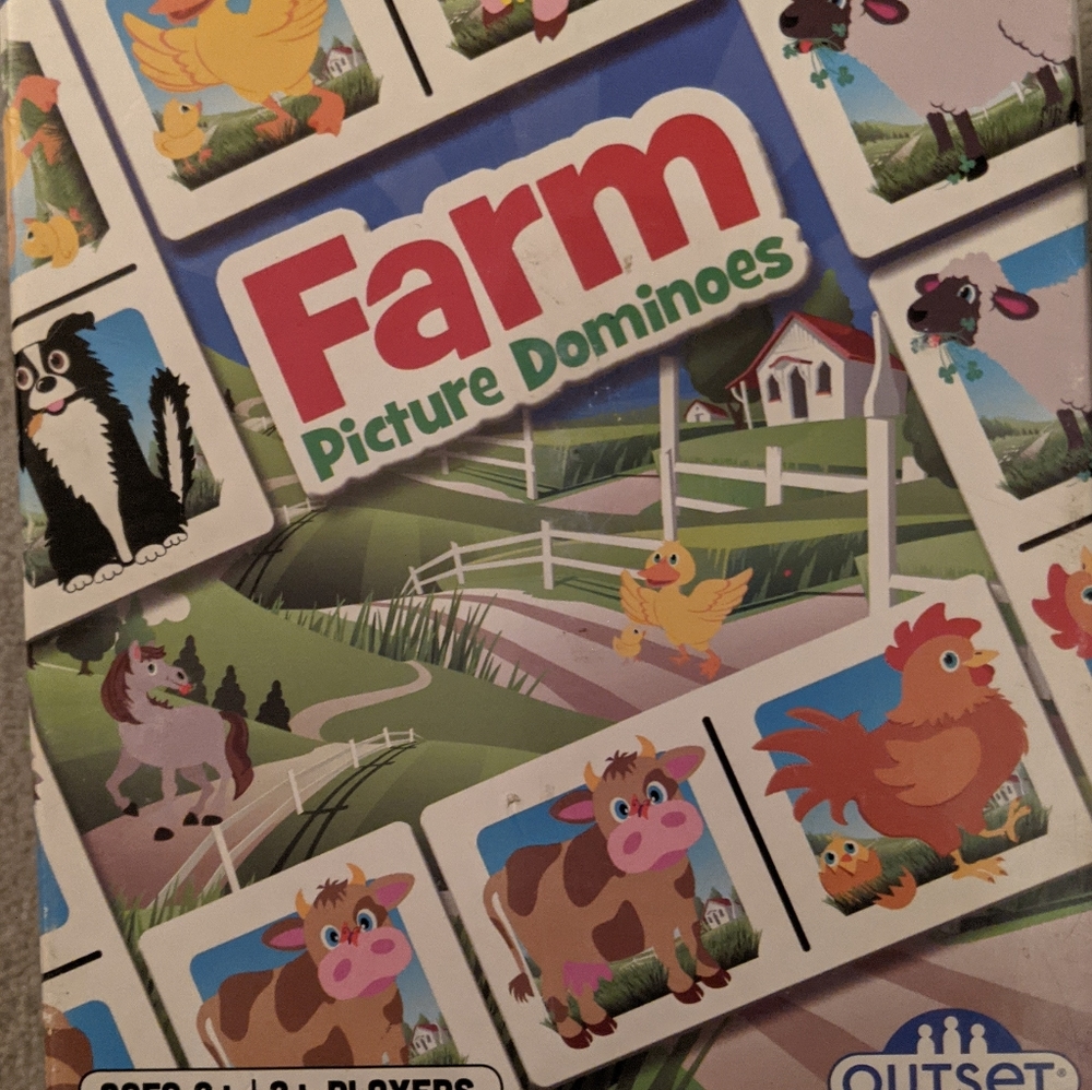 Outset Media Farm Picture Dominoes Ages 3+ 36 Paperboard Dominoes